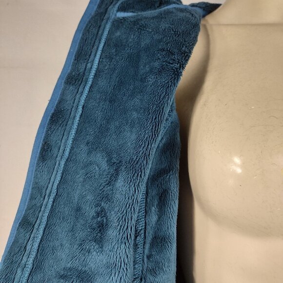 The North Face teal peacock blue full zip plush fleece Windwall jacket ladies XS - Picture 9 of 10